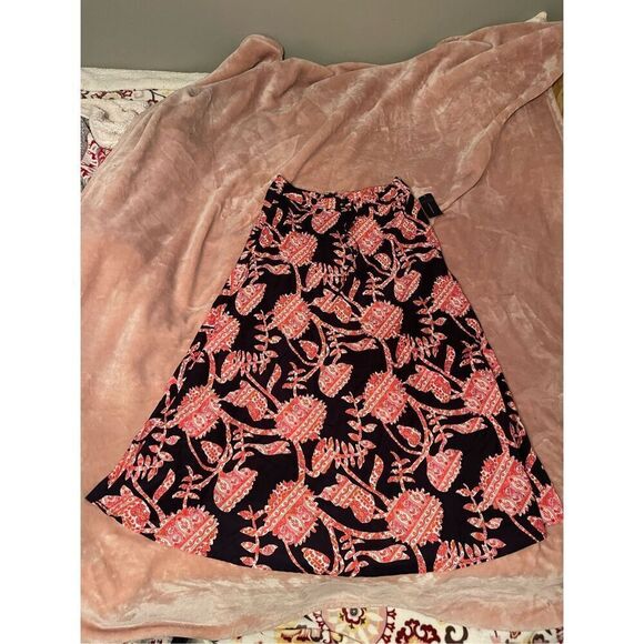 Tommy Hilfiger Women’s A Line Blue Red Paisley Maxi Skirt Floral Paisley Sz 10 N - Picture 4 of 12